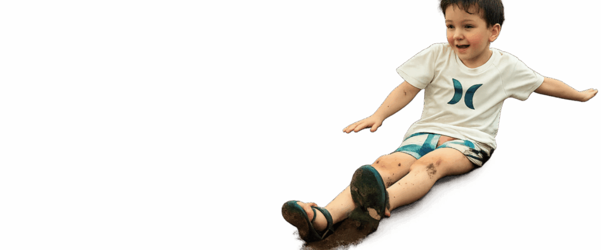 boy sliding