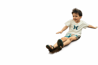 boy sliding